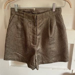 FRNCH gold lamé dress shorts